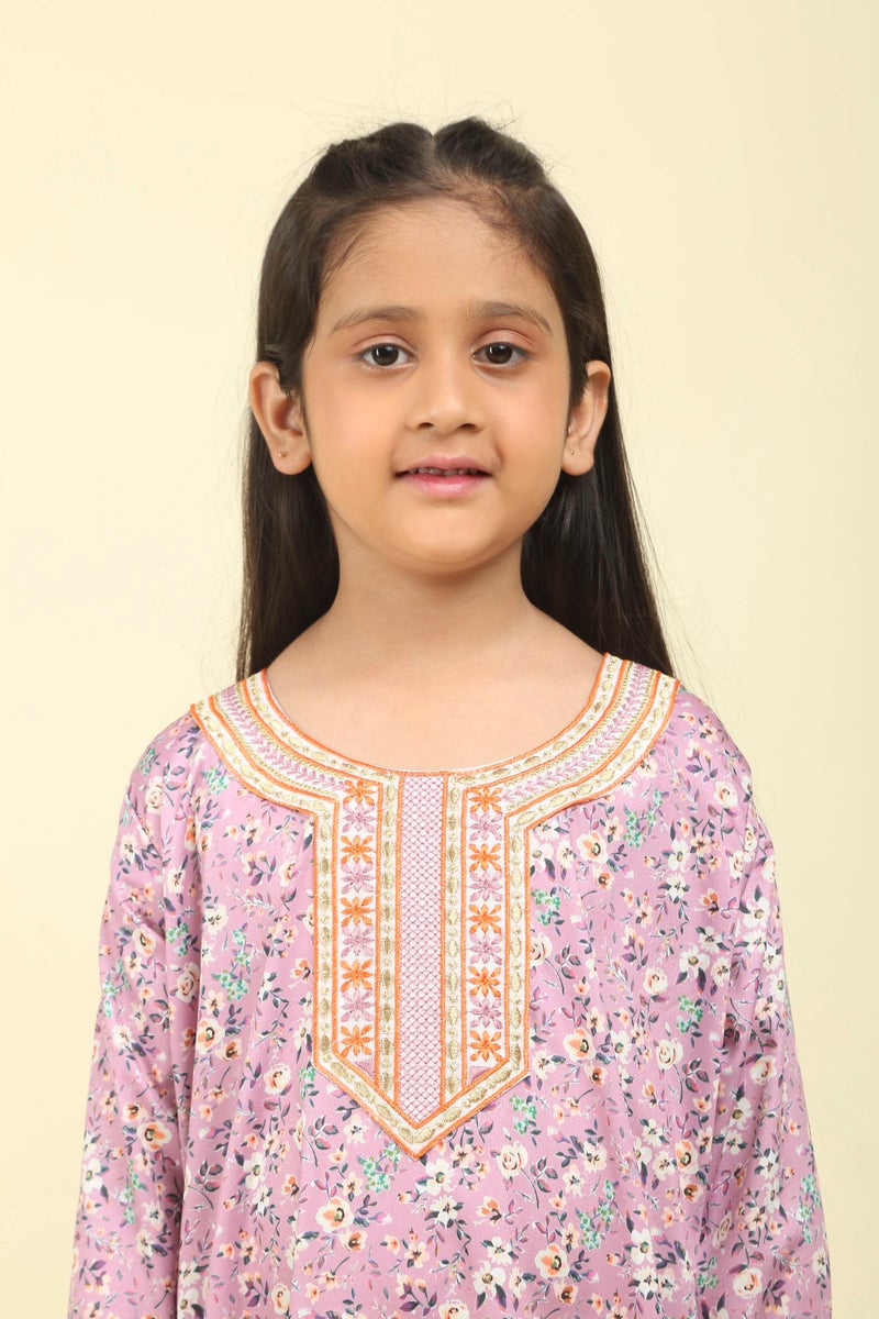 HANA & SARA Girls Viscose Blended Digital Print Floral Arabic Jalabiya – Lightweight Modest Wear Dress - Image 3